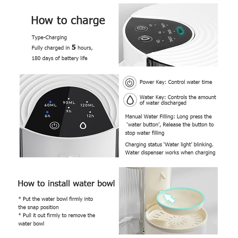 3L Wireless Automatic Pet Water Fountain