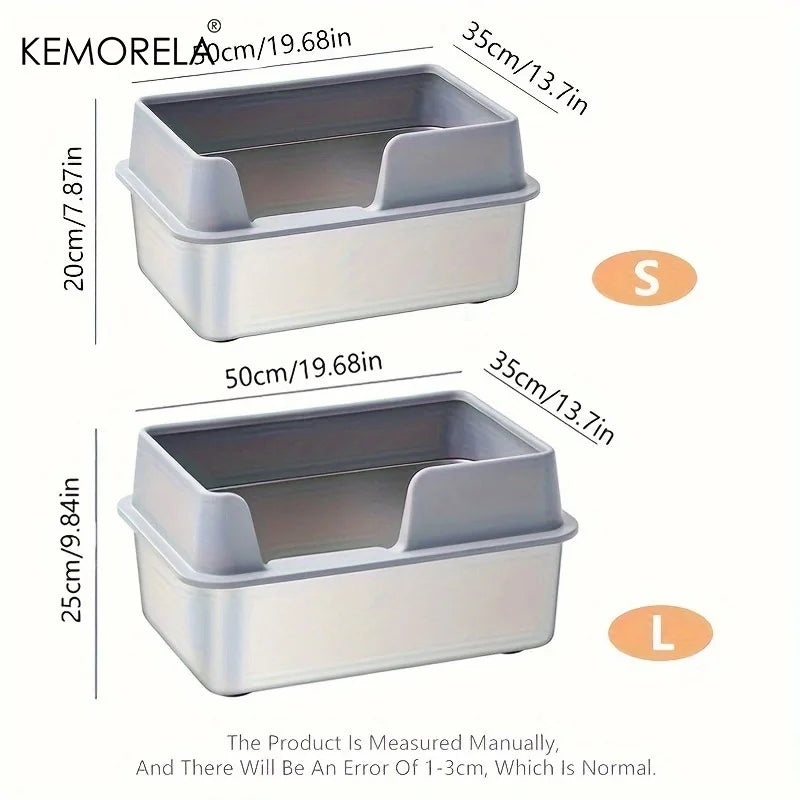 Extra Large Stainless Steel Cat Litter Box
