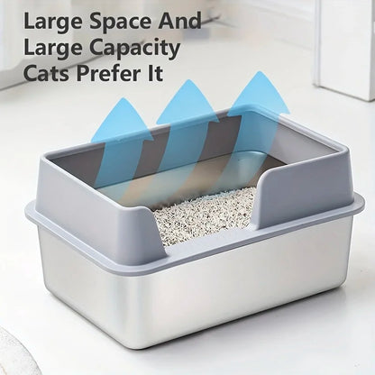 Extra Large Stainless Steel Cat Litter Box