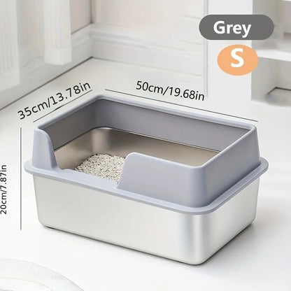 Extra Large Stainless Steel Cat Litter Box