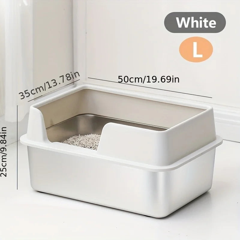 Extra Large Stainless Steel Cat Litter Box