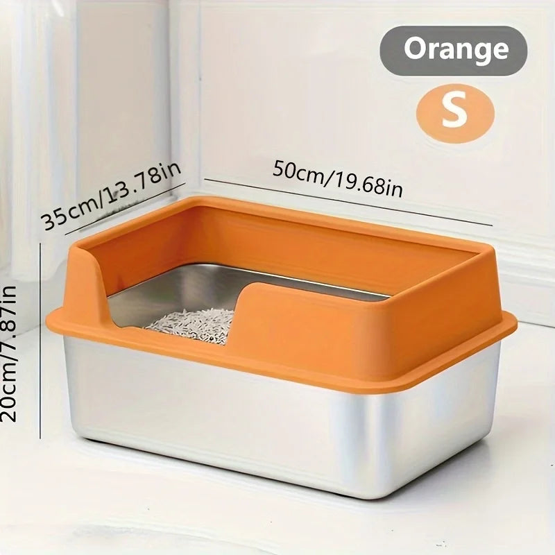 Extra Large Stainless Steel Cat Litter Box