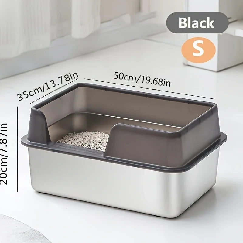 Extra Large Stainless Steel Cat Litter Box