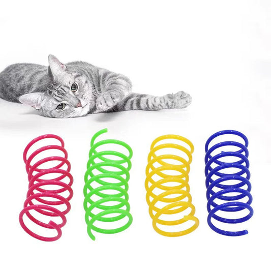 Cat color plastic spring cat toy