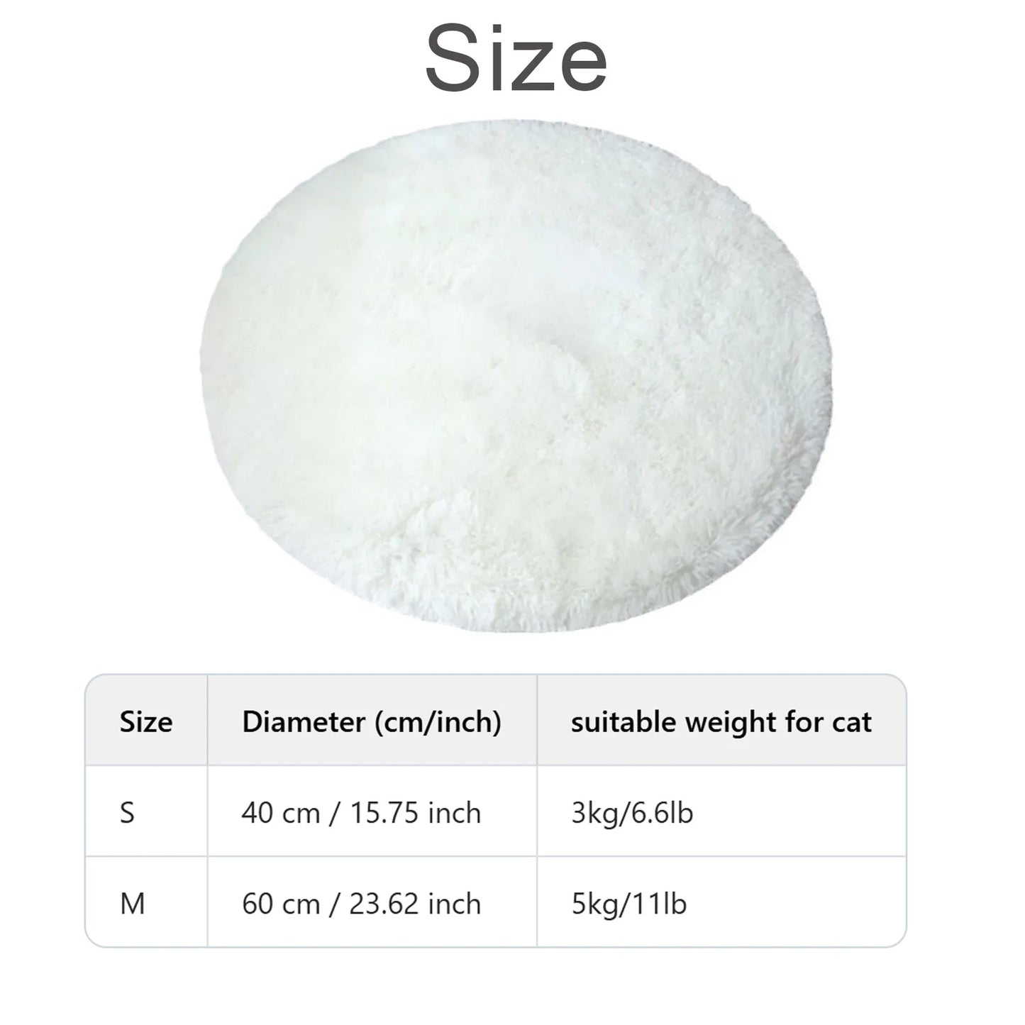 Soft Plush Round Cat Bed Mat