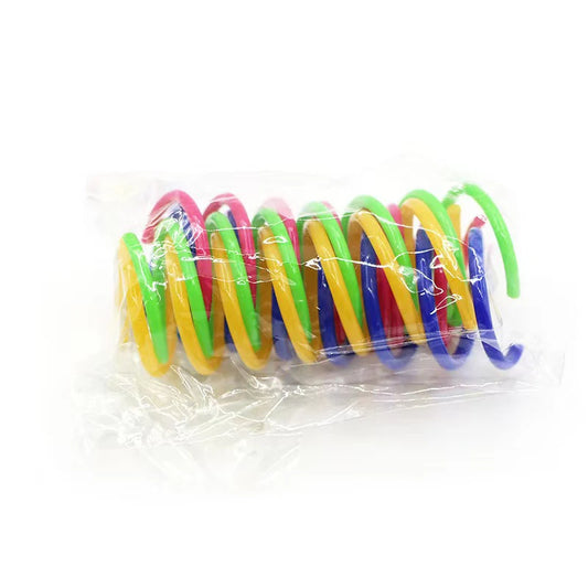 Cat color plastic spring cat toy