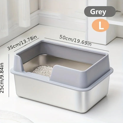 Extra Large Stainless Steel Cat Litter Box