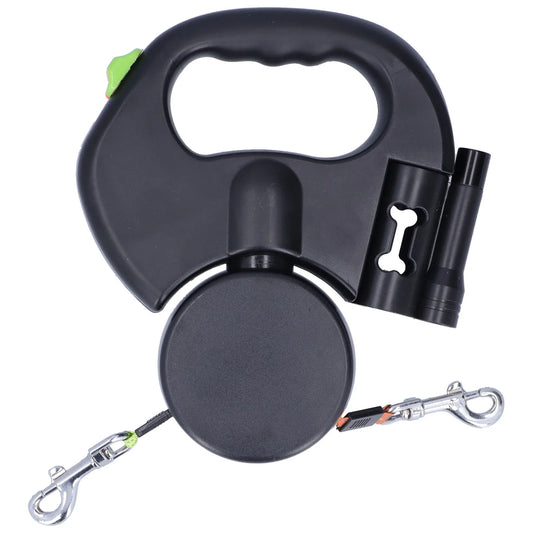 Dual Retractable Reflective 3M Dog Leash with LED Light 360° Tangle-Free