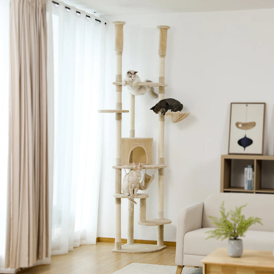 Floor to Ceiling Cat Tree Adjustable Cat Tower