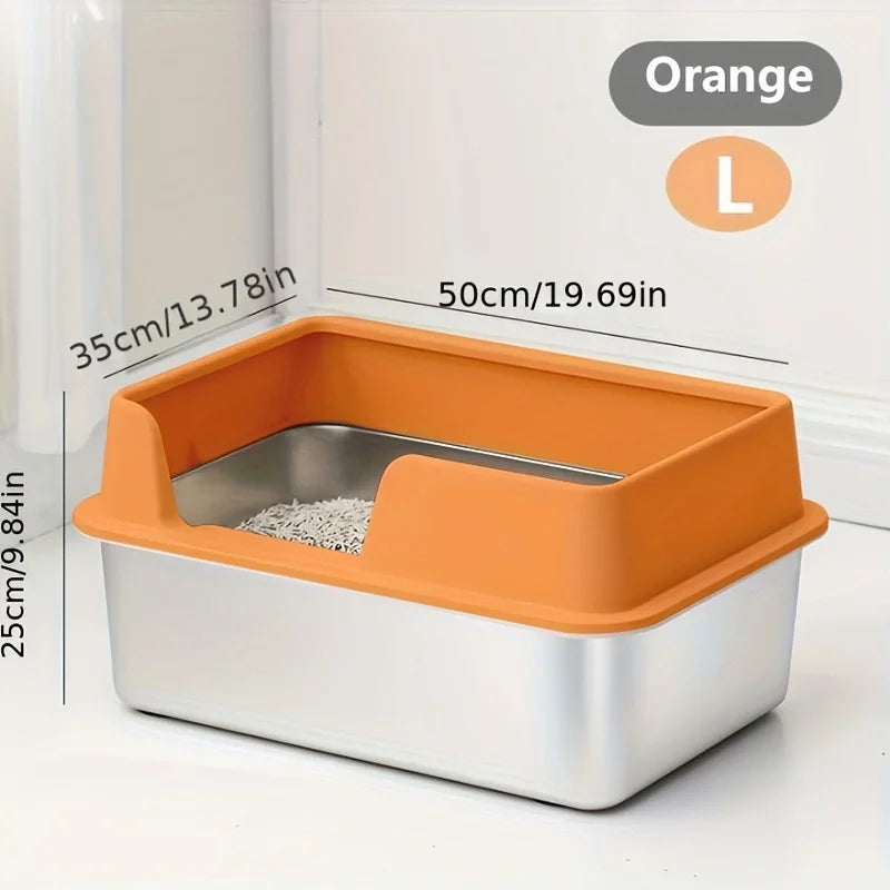 Extra Large Stainless Steel Cat Litter Box