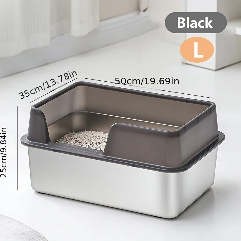Extra Large Stainless Steel Cat Litter Box